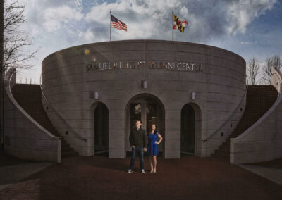 engagement session at college park maryland at the alumni center